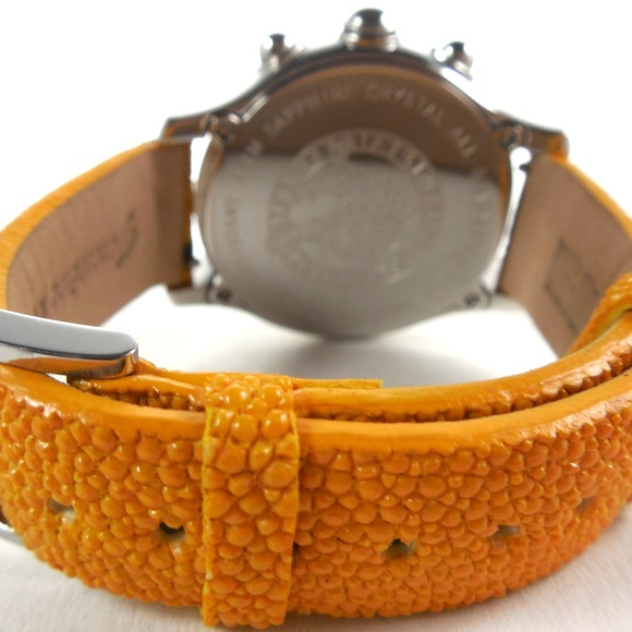 Diamond & Orange Sapphire 3.31 Tcw Unisex Watch